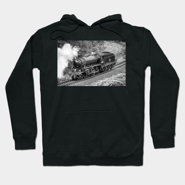 LNER K1 Class - Light Engine - Black and White Hoodie by SteveHClark